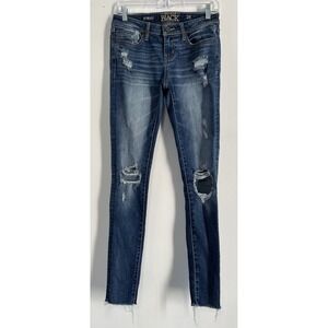 Buckle Black N0.53 Ankle Skinny Whiskered Streetwear Blue Denim Jeans Women's 25